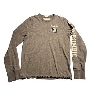 Abercrombie & Fitch Distressed Muscle Shirt Gray Embroidered Chief Mens Size XL